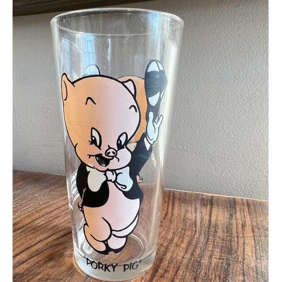 Porky Pig Looney Tunes Glass Pepsi Collector Warner Bros 1973 VTG - Picture 1 of 5